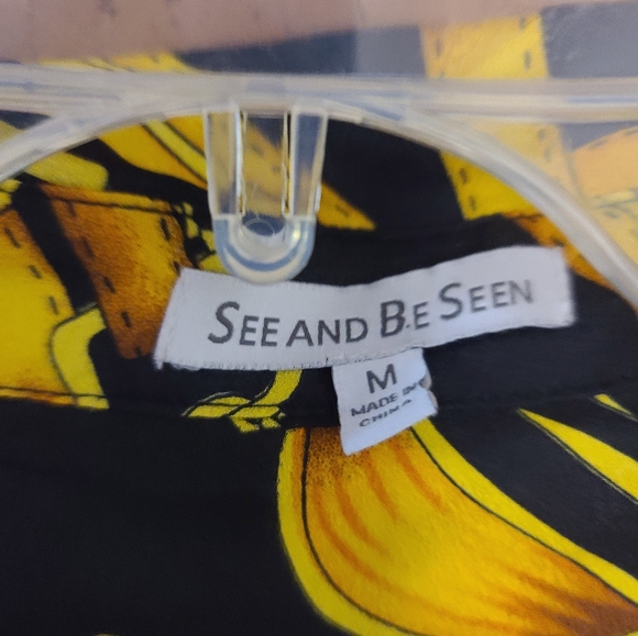 Seen And Be Seen Bold Yellow and Black Patterned Shirt Medium - Picture 6 of 9
